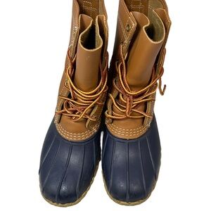Womens size 7 LL Bean Bean Boots Blue Tan Like New